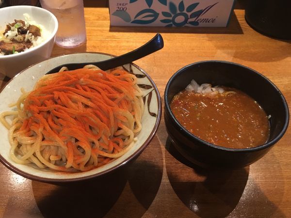 「大辛つけ麺900円 ミニ豚飯180円」@つけ麺 R&Bの写真
