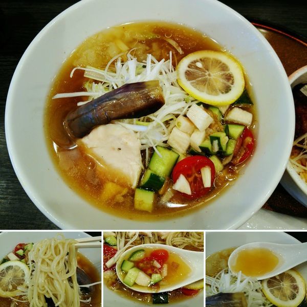「夏野菜とゆずレモンジュレのさっぱり冷しラーメン 950円」@チラナイサクラの写真