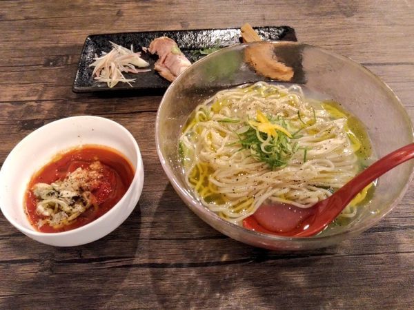 「期間限定 貝とアーサの冷し塩Soba」@ラーメンLabソウハチヤの写真