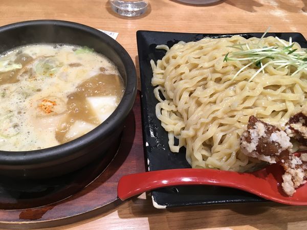 「濃厚味玉強火炊きつけ麺 特盛」@鶏と魚だしのつけめん哲 溝の口店の写真