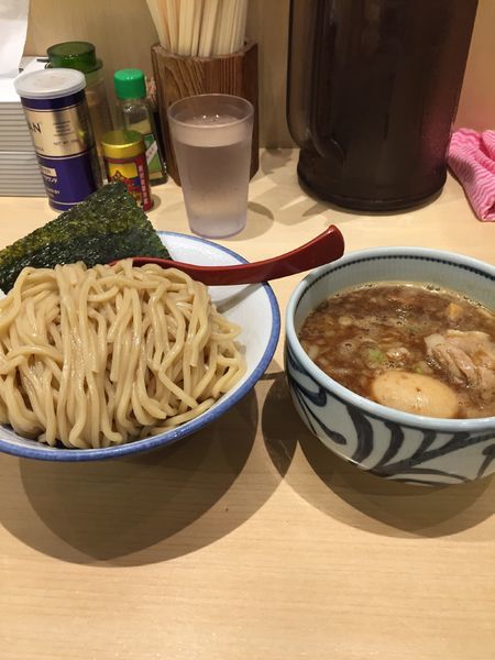 「ブタつけ、味玉」@麺屋 狢〜むじな〜の写真