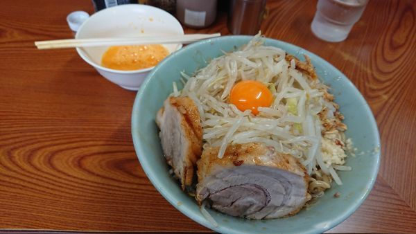 「小汁なし　少な目　野菜ニンニク少し」@ラーメン二郎 亀戸店の写真