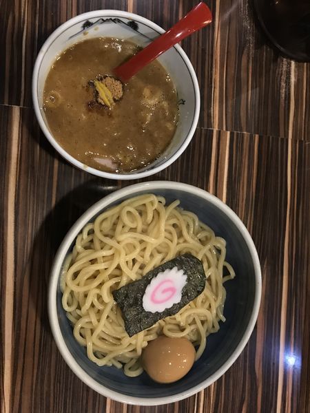「味玉つけそば（赤）・熱盛り」@中華そば 螢の写真
