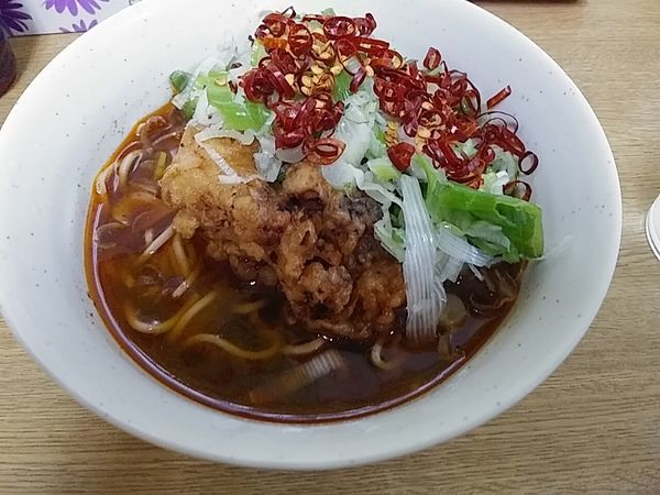 「冷やし辛味そば　ゲソ」@一由そば 日暮里店の写真