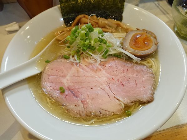 「塩らーめん750円＋おつまみ 他」@麺屋 扇 SENの写真