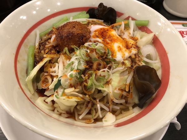 「台湾野菜まぜめん（辛シビ）＋追い飯」@幸楽苑 塩部店の写真