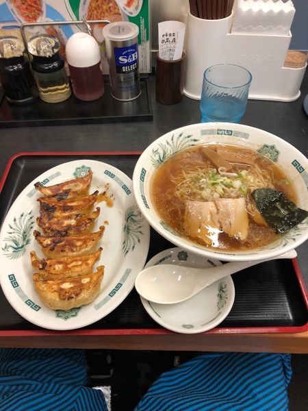 「中華そば餃子セット600円」@日高屋 神田南口店の写真