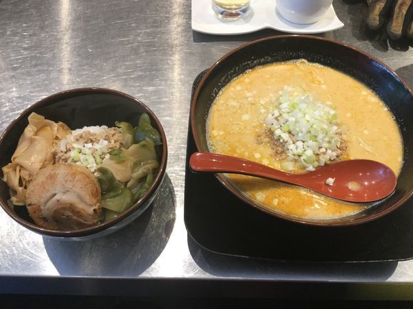 「担々麺そぼろ御飯セット ¥1100-」@高崎はた山の写真