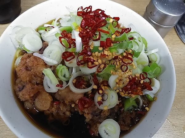 「ジャンボゲソそば」@一由そば 日暮里店の写真