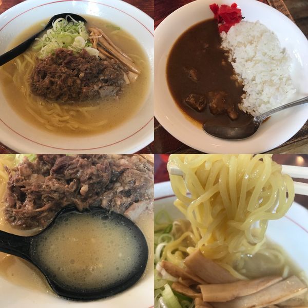 「牛骨塩らーめん ¥700 & 牛スジカレー ¥100」@シマシマトムの写真