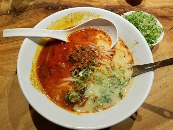 「一風堂からか麺(三辛)+ねぎ+替玉(1,100円)」@一風堂 高田馬場店の写真