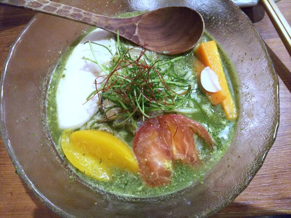 「【限定】冷やしジェノベーゼ鶏塩そば　980円」@鶏そばつけそば そるとの写真