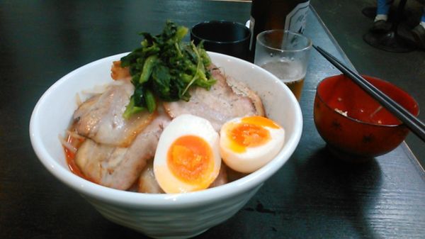 「チャーシュー麺（味噌大盛り+味卵ｻｰﾋﾞｽ）」@麺屋 我天の写真