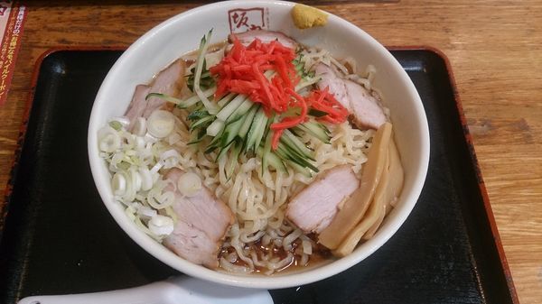 「中華風冷やしラーメン大盛 960円」@喜多方ラーメン 坂内 潮来店の写真