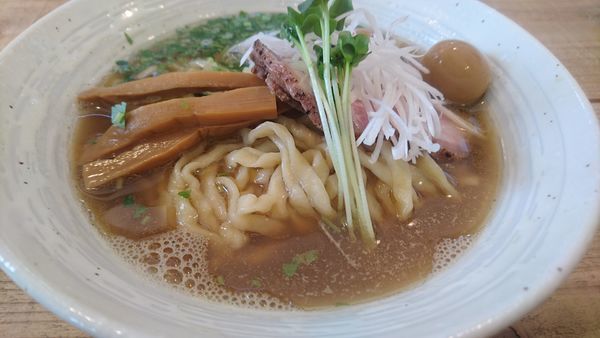 「らぁ麺(潮)+味付うずら」@The Noodles & Saloon Kiriyaの写真