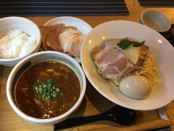 「【限定】 チキンカリーつけそば」@中華蕎麦 はざまの写真