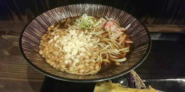 「（小）あじ御飯セット+茄子天」@蕎麦 冷麦 嵯峨谷 神田小川町店の写真