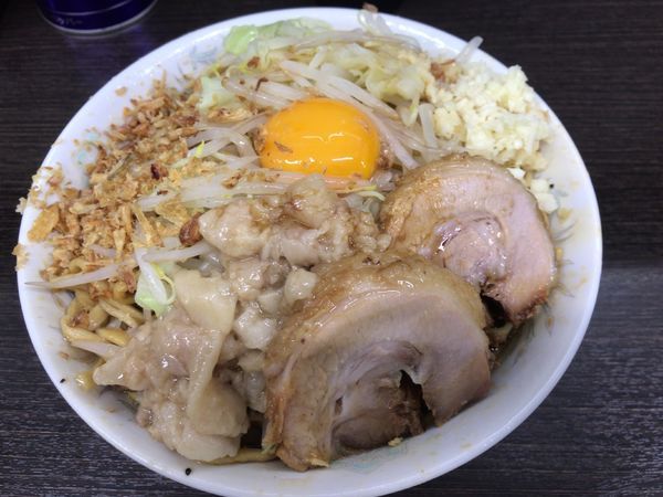 「小ラーメン+汁なし(ヤサイ少なめ、ニンニク、アブラ、カラメ)83」@ラーメン二郎 川越店の写真