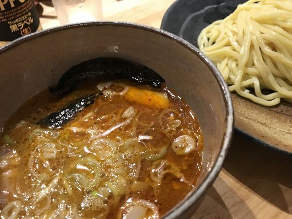 「辛味つけ麺」@つけ麺屋 やすべえ 渋谷店の写真