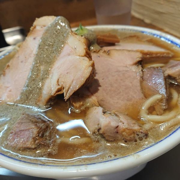 「にはちぼし中、厚肉トッピング 1000円」@中華そば ひらこ屋 㐂ぼしの写真