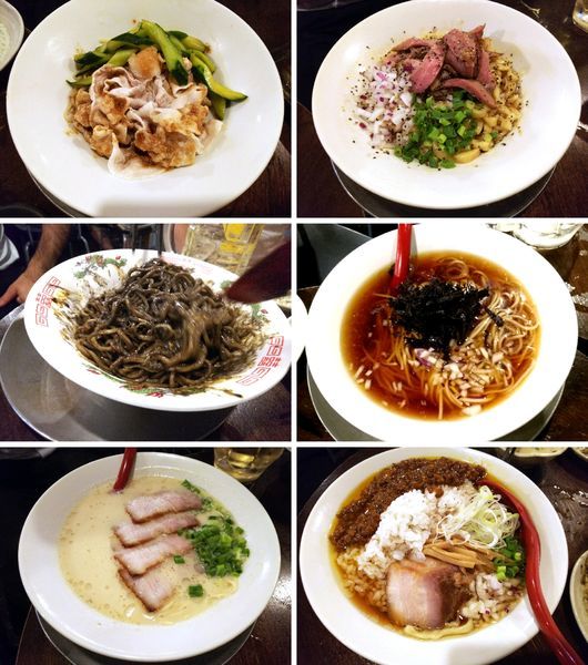 「冷しゃぶそば・背脂そば・白湯そばなど計6種」@立ち呑み居酒屋 金町製麺の写真