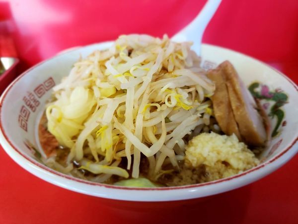「ラーメン 麺少なめ ニンニク」@赤ひげラーメンの写真