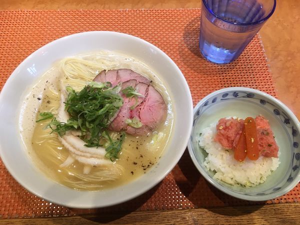 「鶏と豚骨の九州風そば（極細麺、限定40食）」@柴崎亭の写真