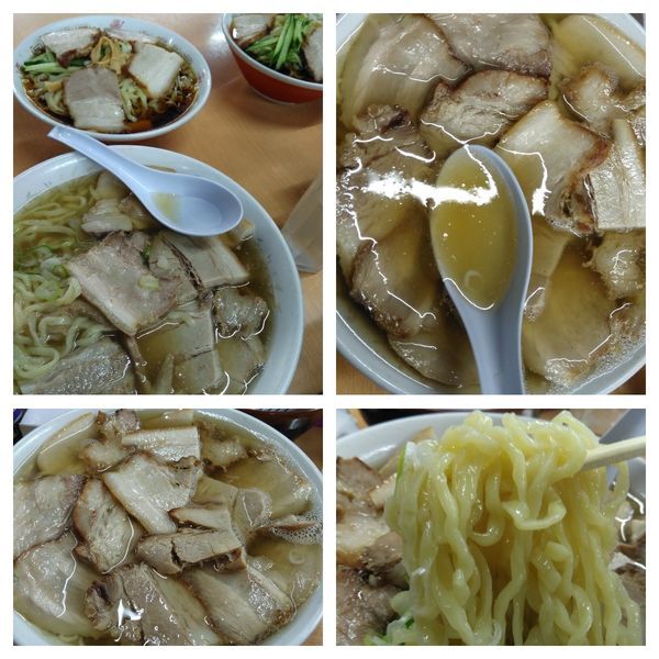 「肉そば大盛り＋冷やし支那そば」@坂内食堂 喜多方本店の写真