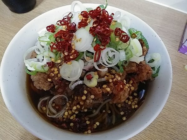 「ジャンボゲソそば」@一由そば 日暮里店の写真