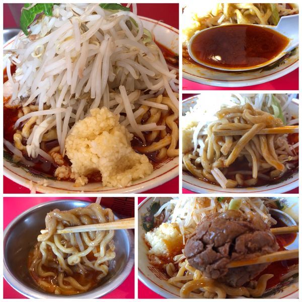 「辛いラーメン豚2枚 ＋生卵 ニンニク」@ラーメン英二の写真