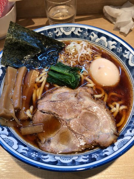 「1号ラーメン（あっさり系）¥750＋味玉 ¥100」@ラーメン 雷鳥の写真