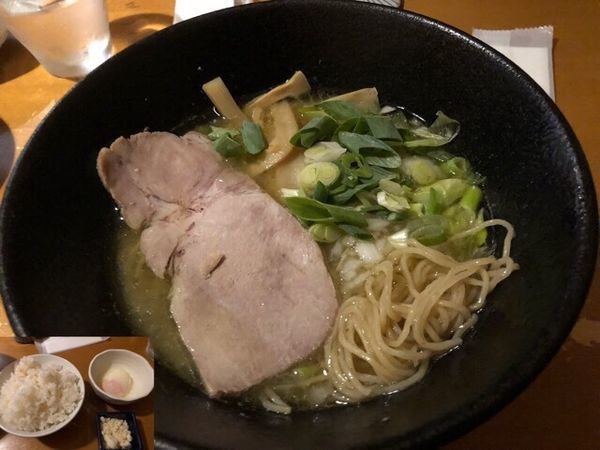 「濃潤白湯鶏そば780円、リゾットセット200円」@麺道楽 神楽やの写真