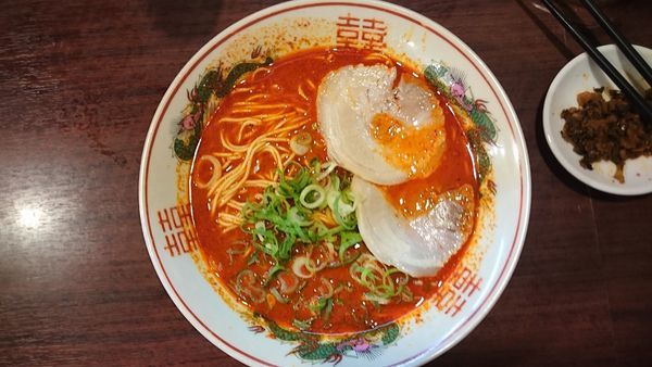 「福ヤ辛かラーメン」@久留米ラーメン 福ヤ 南越谷店の写真