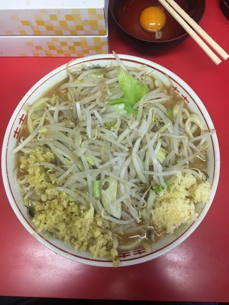 「小ラーメン  ショウガ  ヤサイ少なめ  ➕  ニンニク」@ラーメン二郎 仙台店の写真