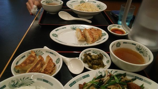 「餃子（6個） 230円 ＋ 餃子（3個） 130円（税抜）」@日高屋 市川南口店の写真