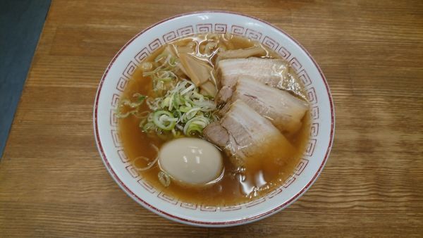 「醤油　煮卵　太麺」@喜多方食堂 浅草本店の写真