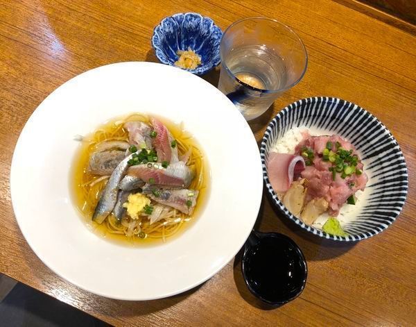 「[期間限定] 冷やし鰯そば¥490 等々」@寿製麺よしかわ 川越店の写真