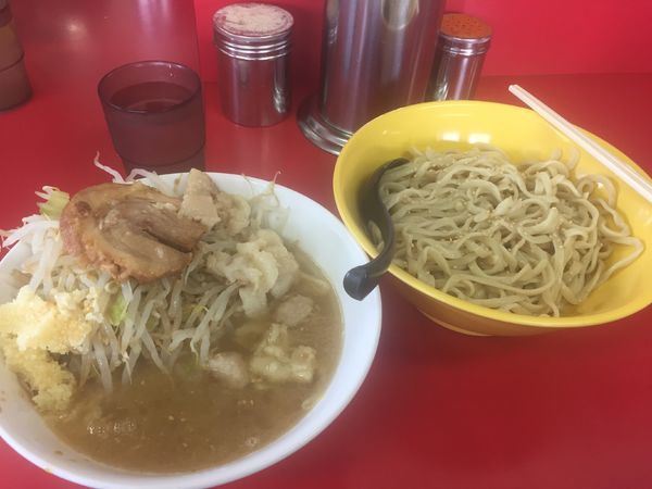 「つけ麺　麺半分　全部増し　650+100円」@ラーメン二郎 茨城守谷店の写真