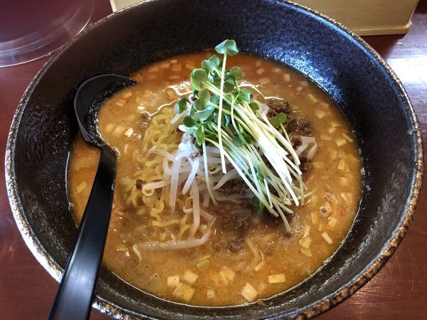 「担々麺３辛ニンニク入り　￥７００」@らーめんかみ屋 長森店の写真