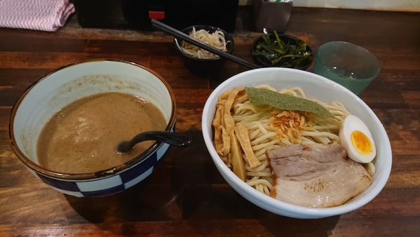 「濃魚つけ麺（醤油・倍盛」@オリオン食堂の写真