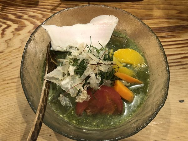 「冷やしジェノベーゼ鶏塩そば」@鶏そばつけそば そるとの写真