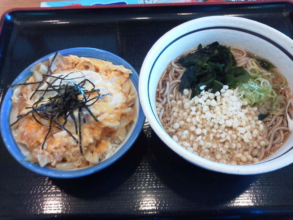 「たぬきそば280+ミニ玉子丼250＝530円」@山田うどん 北中店の写真