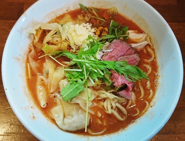 「わんたんめん チリトマト（麺少なめ）￥850」@自家製麺ラーメンKの写真