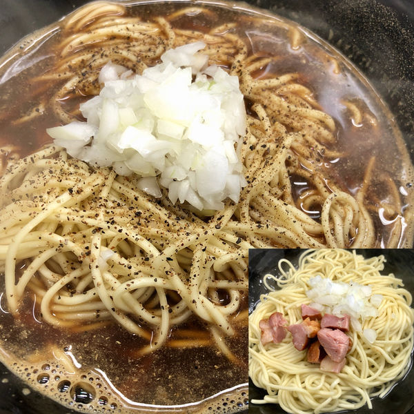 「かけ乱BLACK＋和え玉（塩）」@煮干乱舞 八木崎店の写真