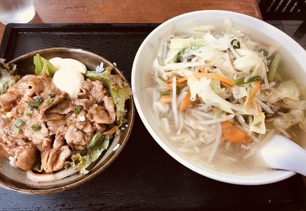 「タンメン & 生姜焼丼 ¥750」@中華つばめの写真