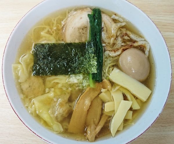 「富山ホワイトワンタン麺￥1050＋味玉（クーポン）」@支那そば 心麺の写真