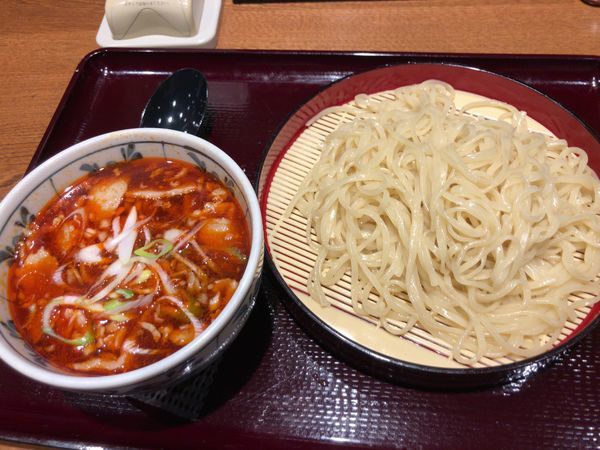 「ピリ辛肉つけ麺 780円」@北海道らーめん 伝丸 羽村店の写真