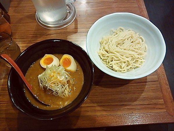 「辛味噌つけ麺＋味卵」@萬馬軒の写真