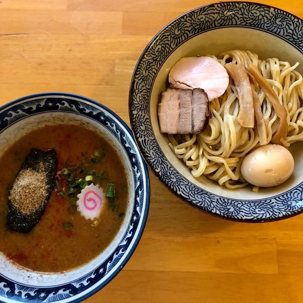 「魚介とんこつつけめん濃辛 中盛 (900円)」@オサカナトンチャンの写真