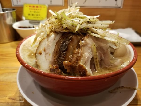 「ネギらーめん+味玉(1,000円)」@らーめん バリ男 日本橋店の写真